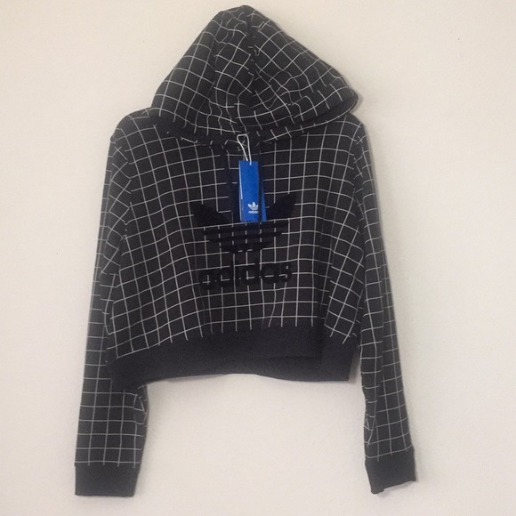 Adidas Originals Black Crop Hoodie - Picture 4 of 6